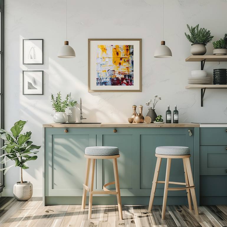 Original Abstract Expressionism Abstract Painting by Fatima Erkenova