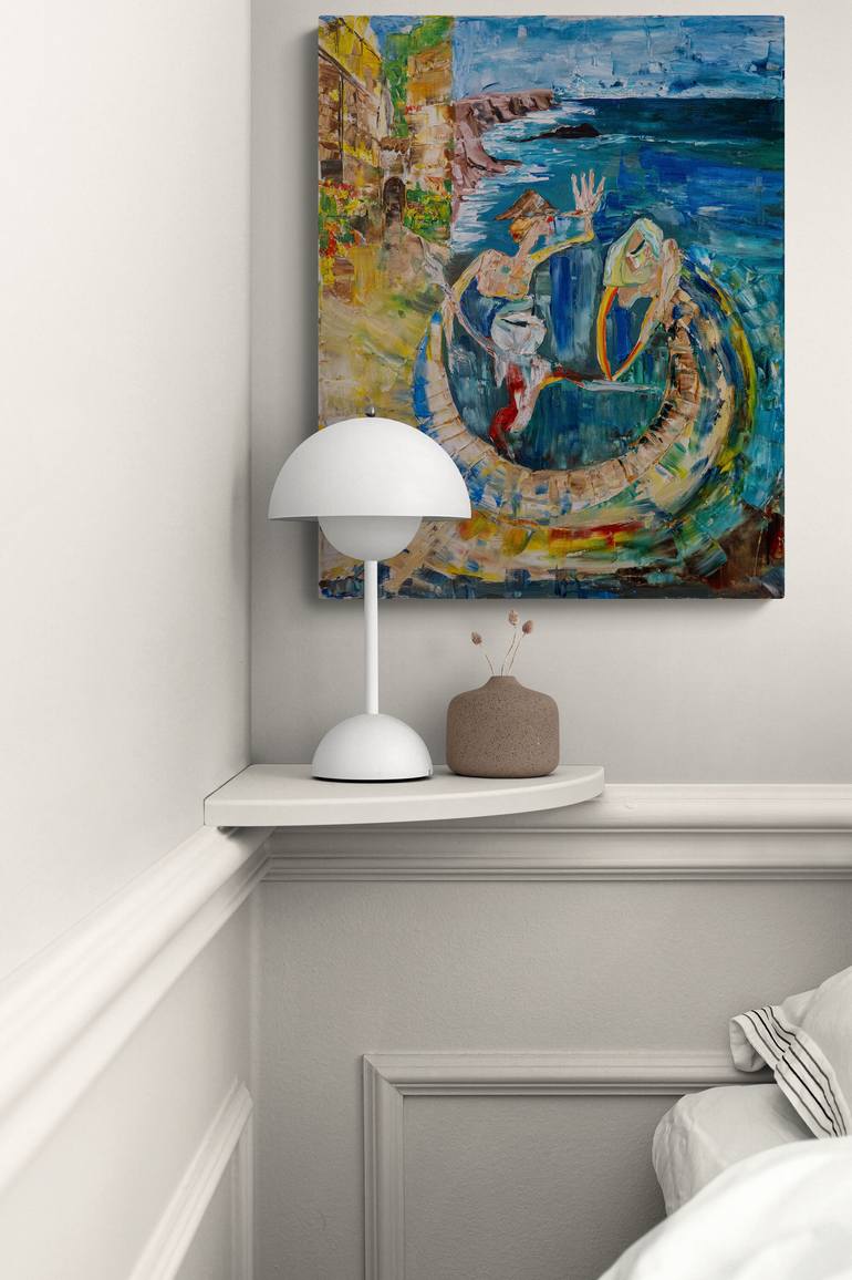 Original Abstract Seascape Painting by Fatima Erkenova