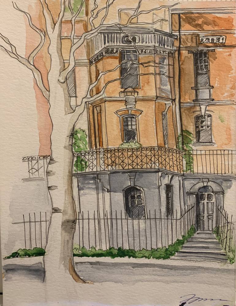 Original Contemporary Architecture Painting by Fatima Erkenova