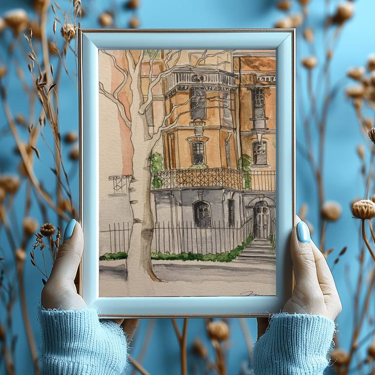 Original Contemporary Architecture Painting by Fatima Erkenova
