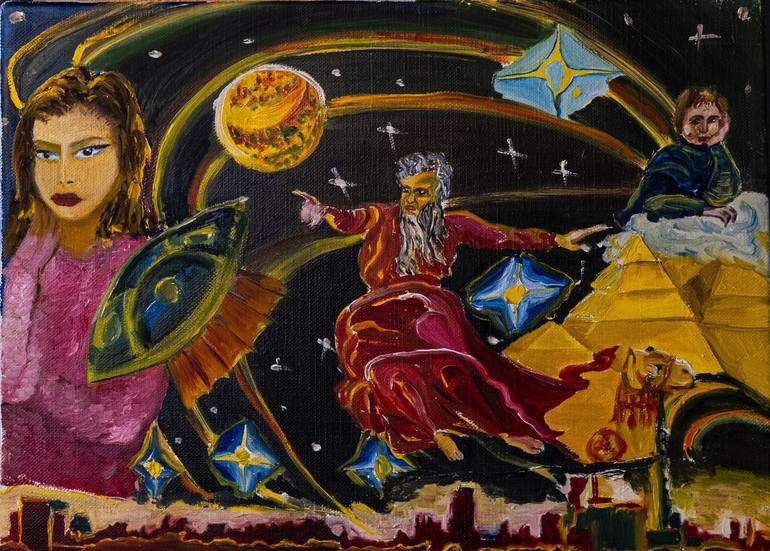 Print of Expressionism Outer Space Paintings by Fatima Erkenova