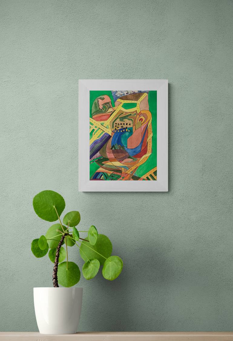 Original Art Nouveau Abstract Painting by Fatima Erkenova