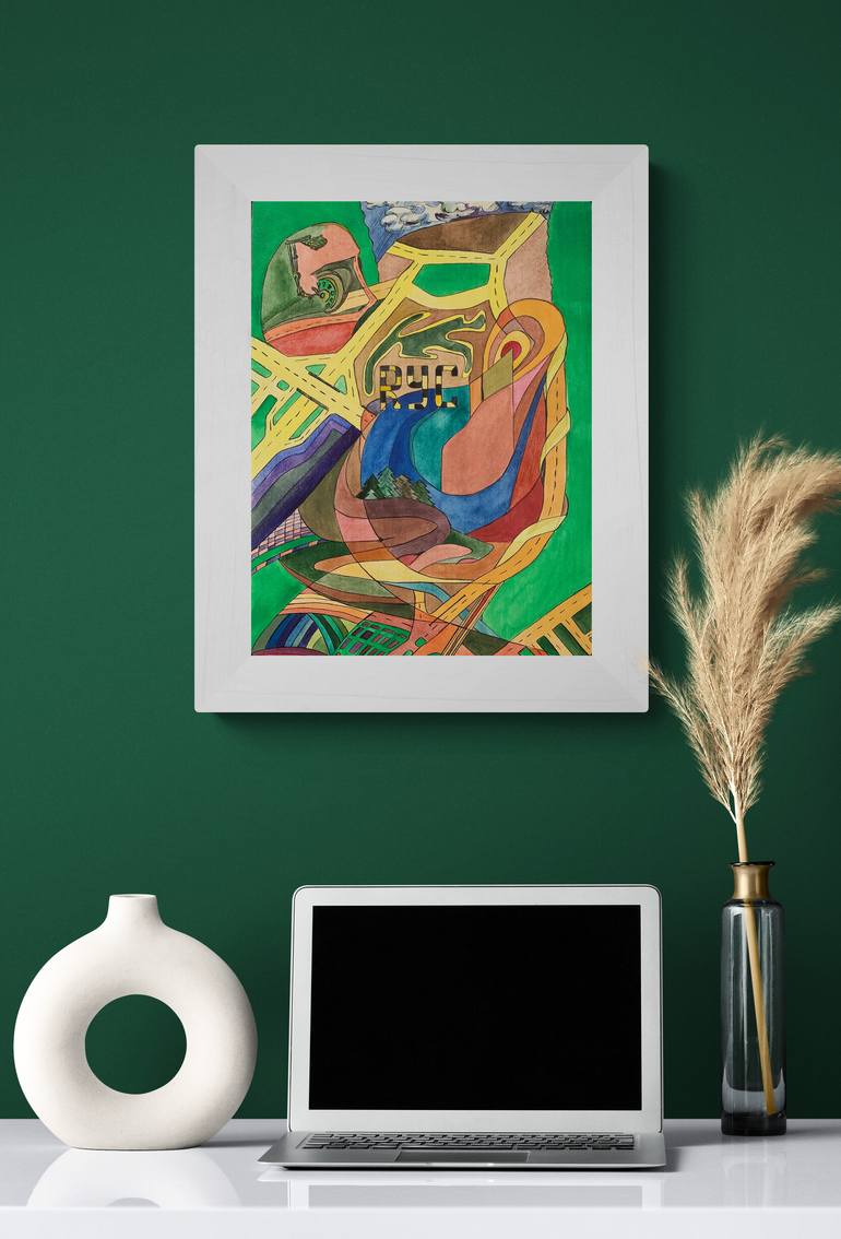 Original Art Nouveau Abstract Painting by Fatima Erkenova