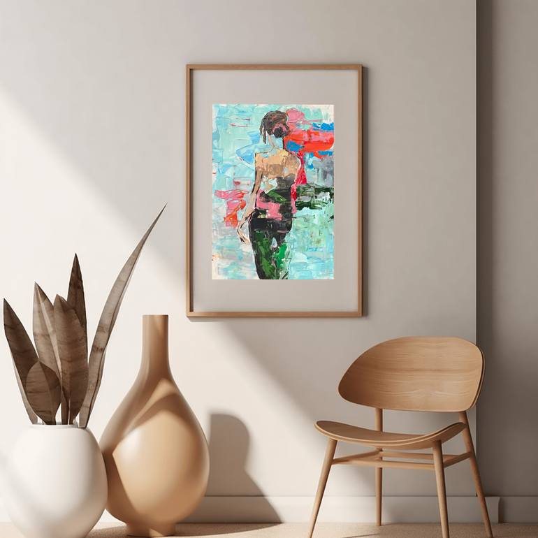 Original Abstract Expressionism Abstract Painting by Fatima Erkenova