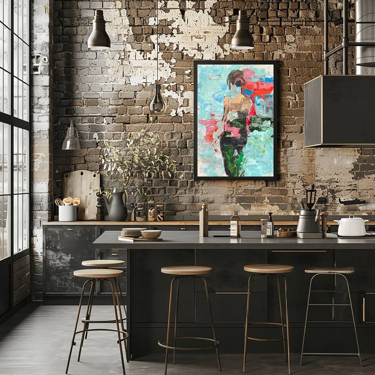 Original Abstract Expressionism Abstract Painting by Fatima Erkenova