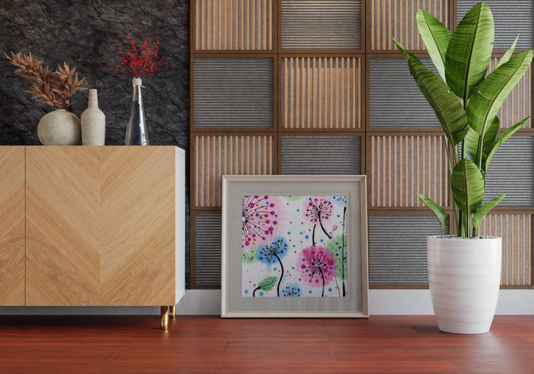 Original Art Deco Nature Drawing by Santay Qiu