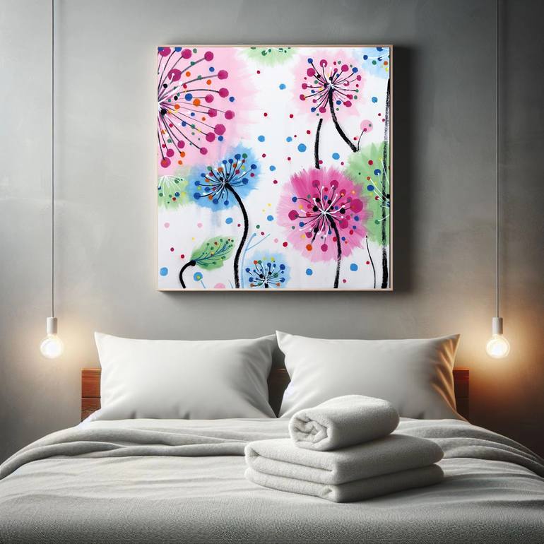 Original Art Deco Nature Drawing by Santay Qiu