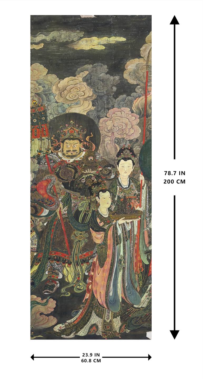 Original Art Deco Religion Drawing by Santay Qiu