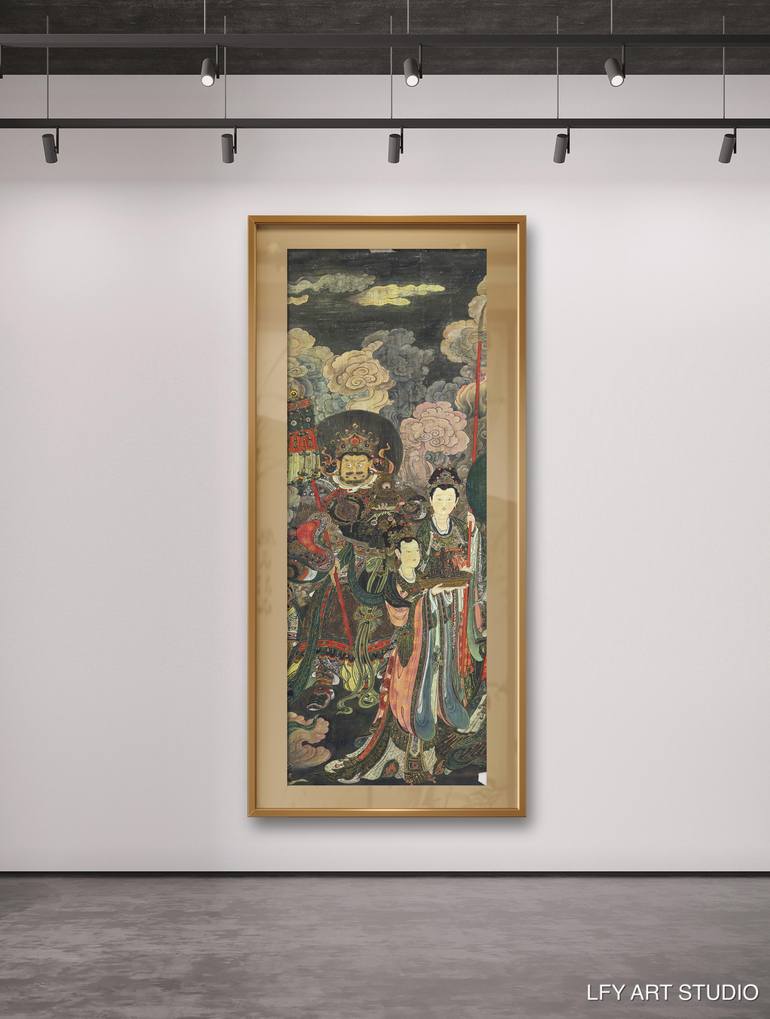 Original Art Deco Religion Drawing by Santay Qiu