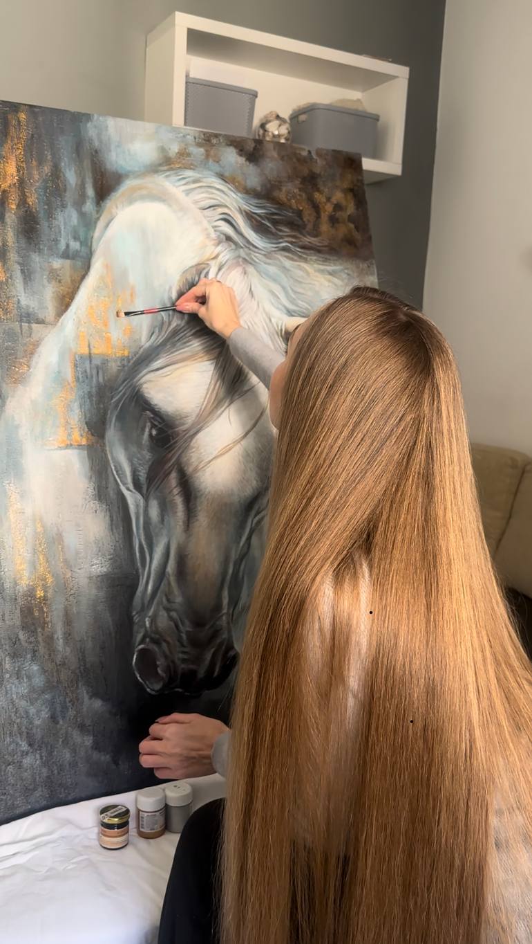 Original Abstract Animal Painting by Julia Shilo