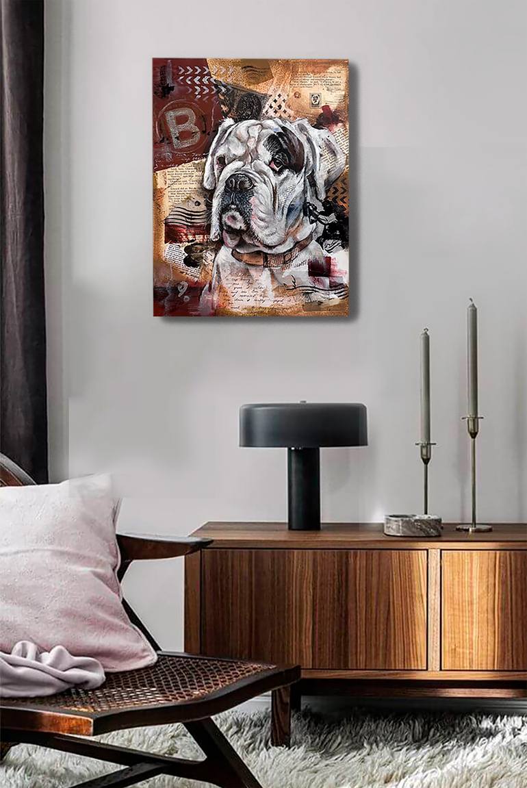 Original Abstract Animal Mixed Media by Julia Shilo