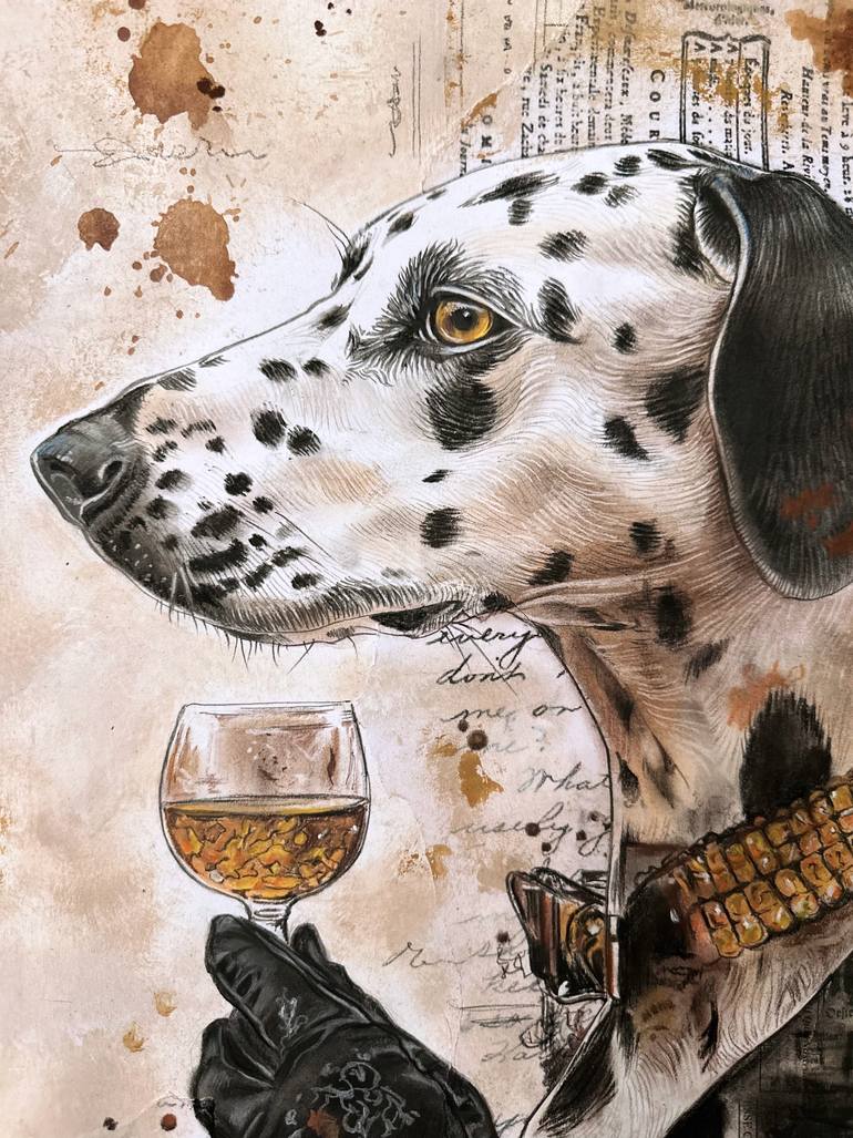 Original Figurative Dogs Collage by Julia Shilo