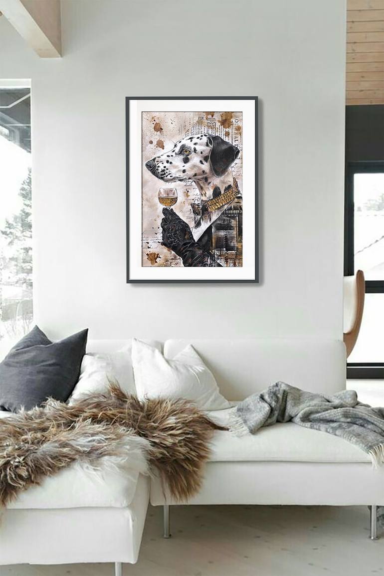 Original Figurative Dogs Collage by Julia Shilo