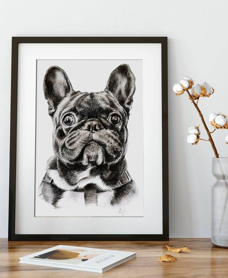 Original Figurative Dogs Drawing by Julia Shilo