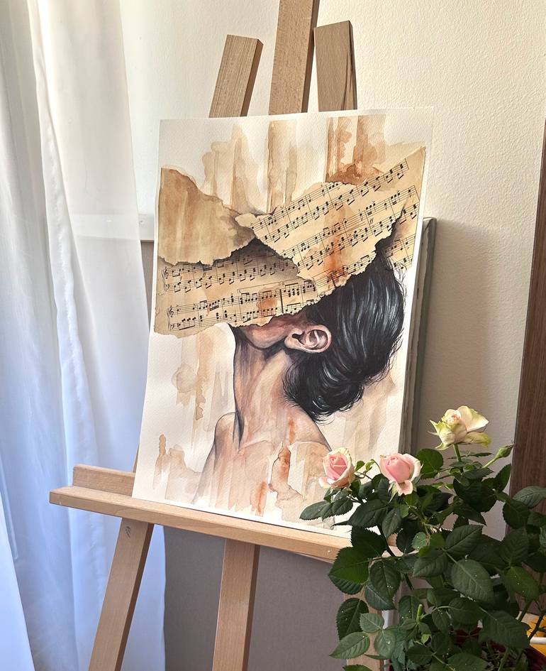 Original Abstract Music Mixed Media by Julia Shilo