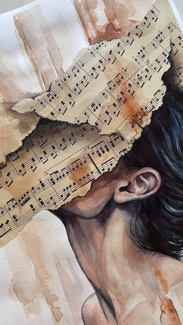 Original Abstract Music Mixed Media by Julia Shilo