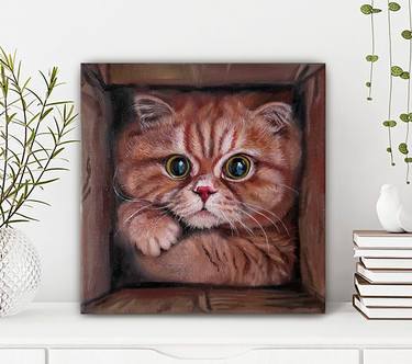 Original Portraiture Cats Painting by Shilo Julia