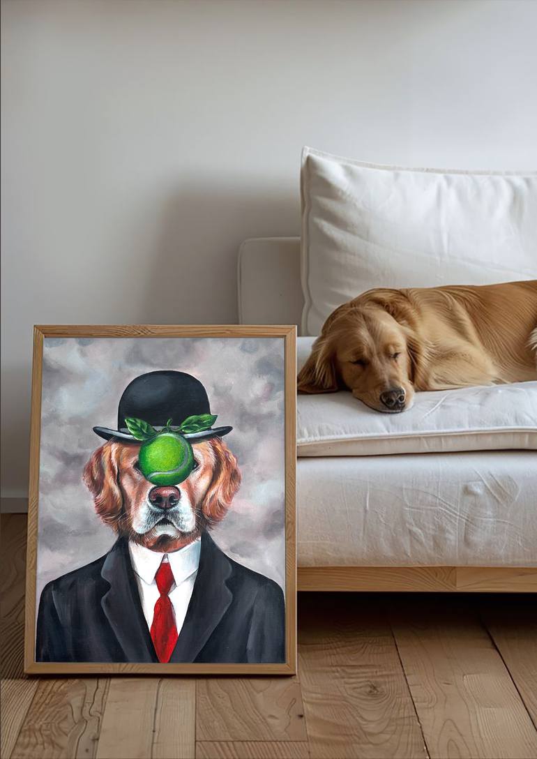 Original Surrealism Dogs Painting by Julia Shilo