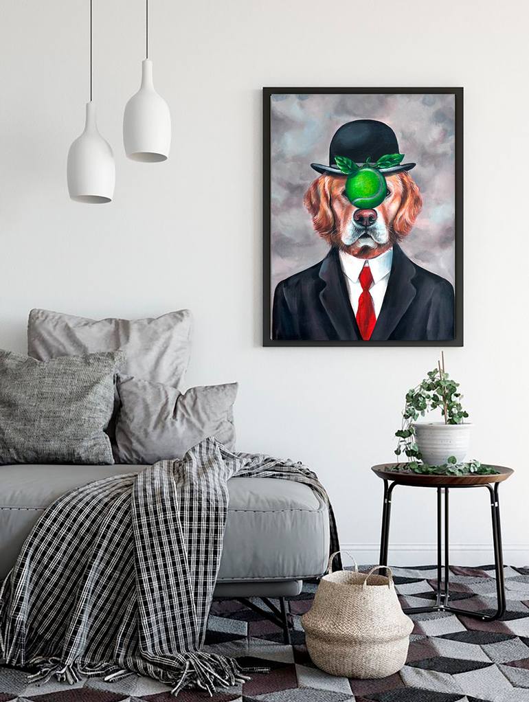 Original Surrealism Dogs Painting by Julia Shilo