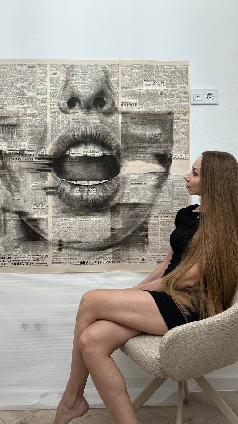 Original Black & White Abstract Drawing by Julia Shilo