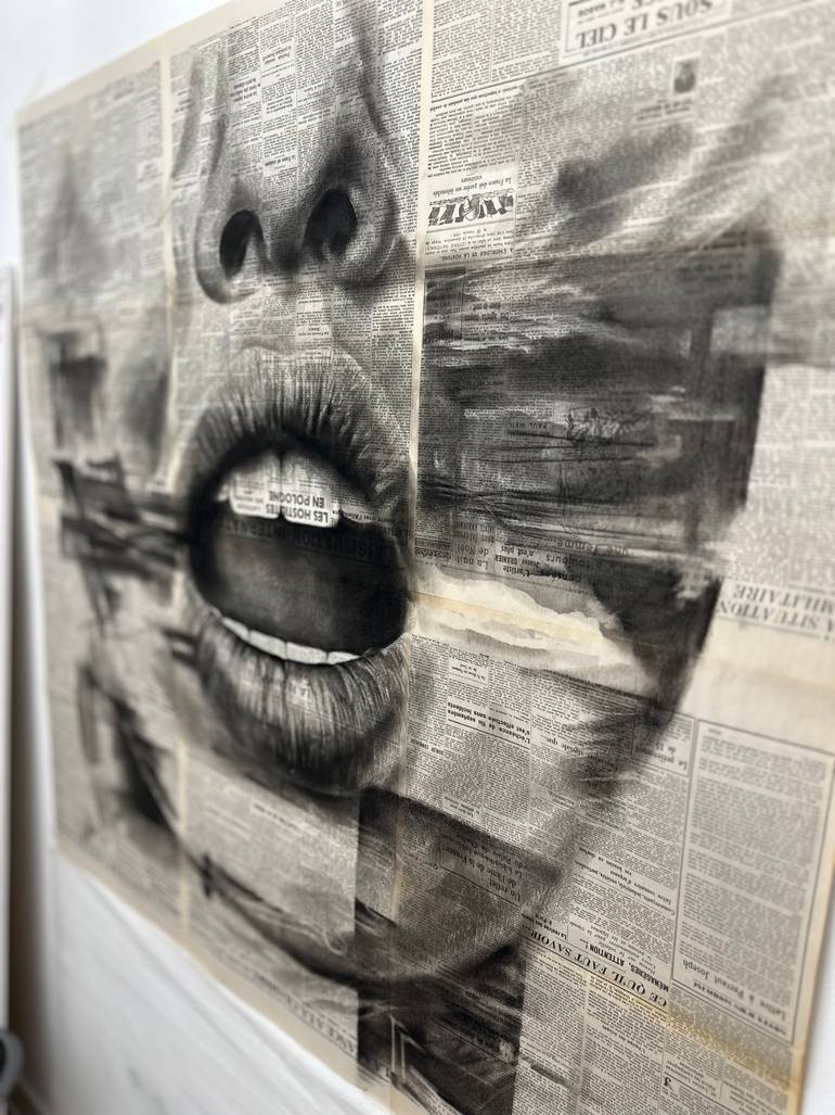 Original Black & White Abstract Drawing by Julia Shilo