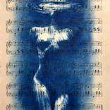 Muse №3 - Contemporary Blue Nude Cyanotype Style by Julia Shilo