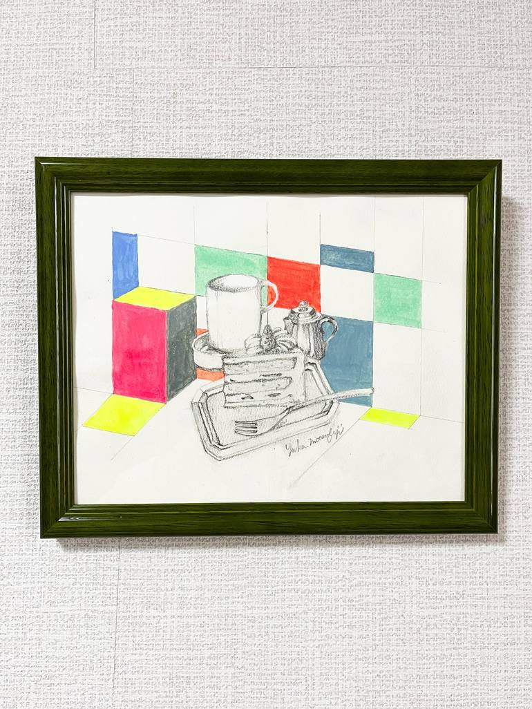 Original Abstract Still Life Painting by Yuka Mitsufuji