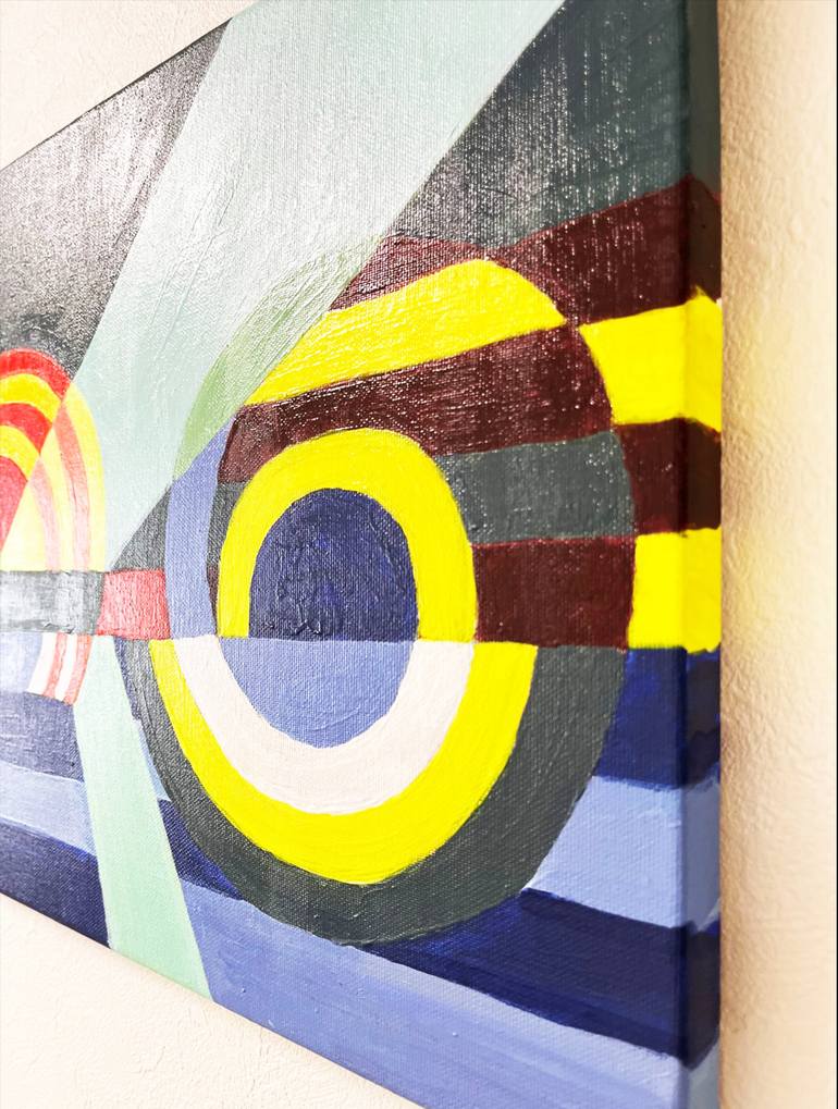 Original Geometric Abstract Painting by Yuka Mitsufuji