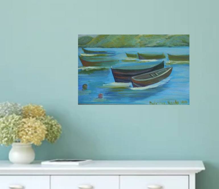 Original Modernism Landscape Painting by Zoriana Pavlyshyn