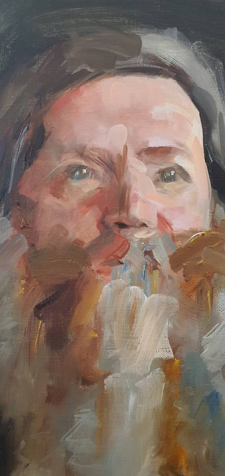 Original Realism Men Painting by Anastasiia Astapenko