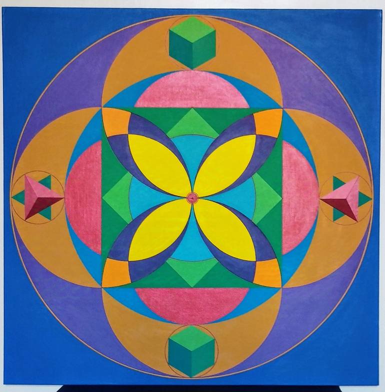 Original Geometric Abstract Paintings by Paolo Carraro