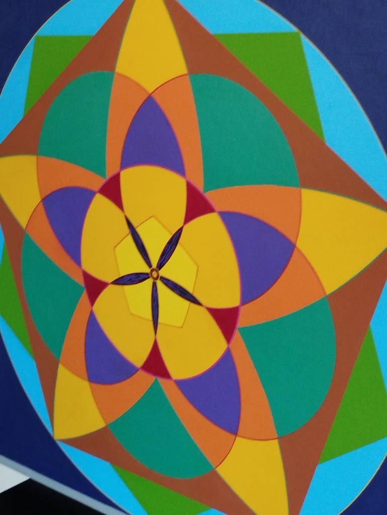 Original Geometric Abstract Painting by Paolo Carraro