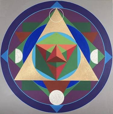 Original Abstract Geometric Painting by Paolo Carraro