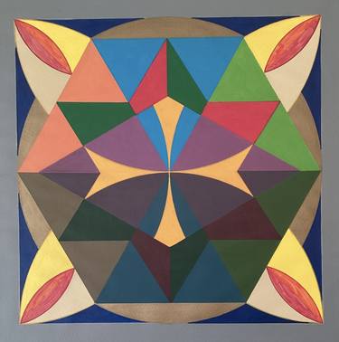 Original Abstract Geometric Painting by Paolo Carraro
