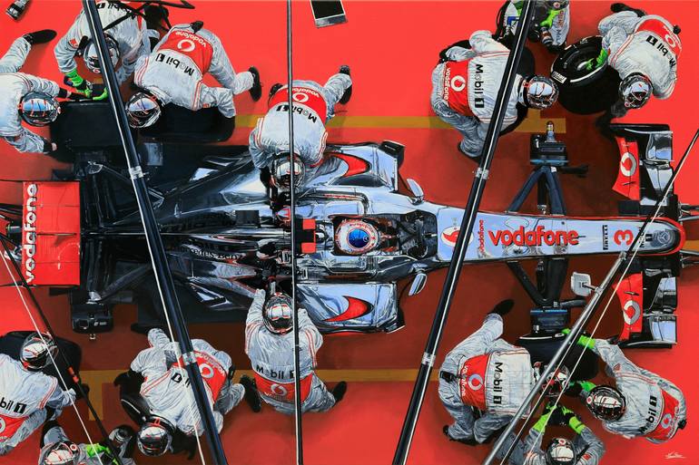 Jenson Button 12 McLaren Mercedes F1 Painting by James Stevens
