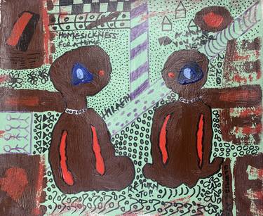 Original Abstract Expressionism People Mixed Media by Olumide Ajayi