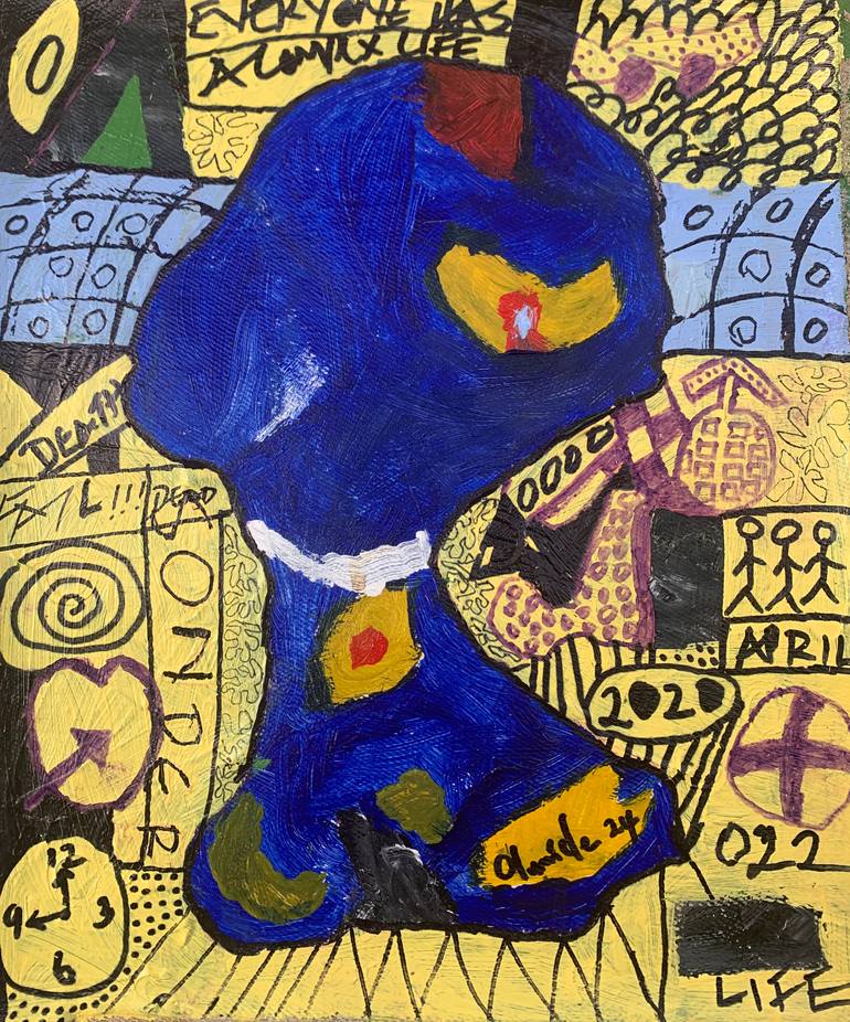 Original Abstract Expressionism Abstract Painting by Olumide Ajayi