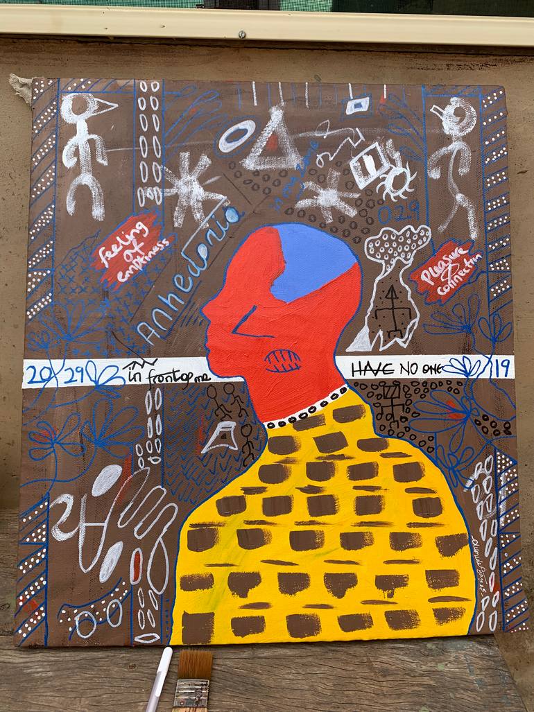 Original Abstract Expressionism People Painting by Olumide Ajayi