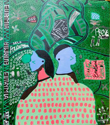 Original Abstract Expressionism People Painting by Olumide Ajayi