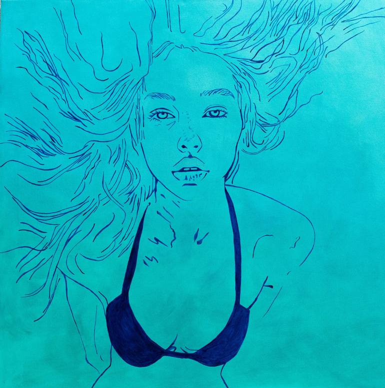 Original Symbolism Water Paintings by Marine Guilloy