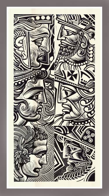 Original Art Nouveau People Printmaking by Klodian Luca
