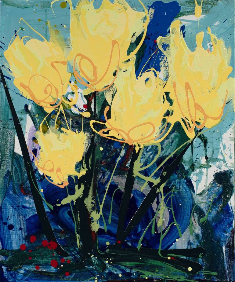 Print of Abstract Expressionism Floral Paintings by Solomon And Fox