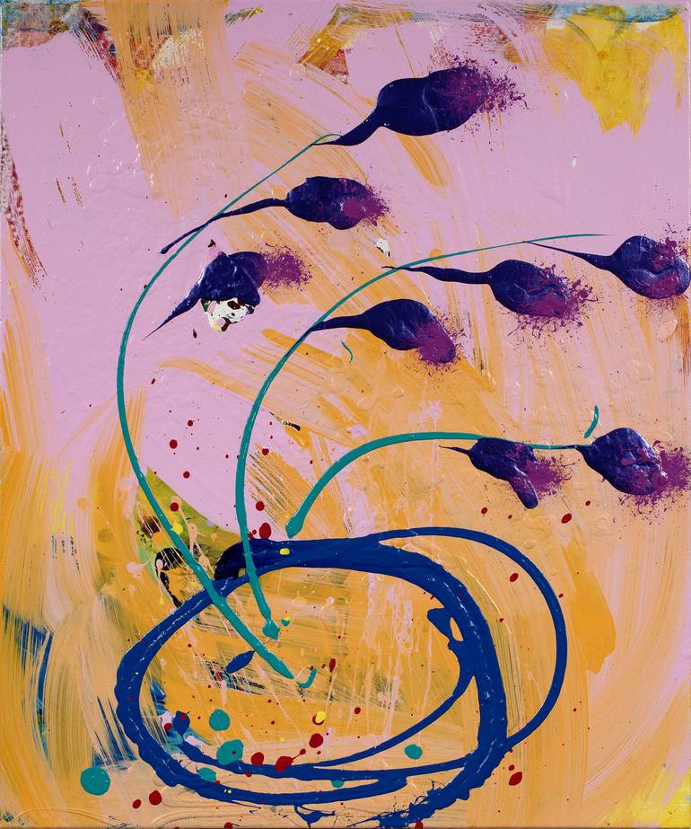 Print of Abstract Expressionism Floral Paintings by Solomon And Fox