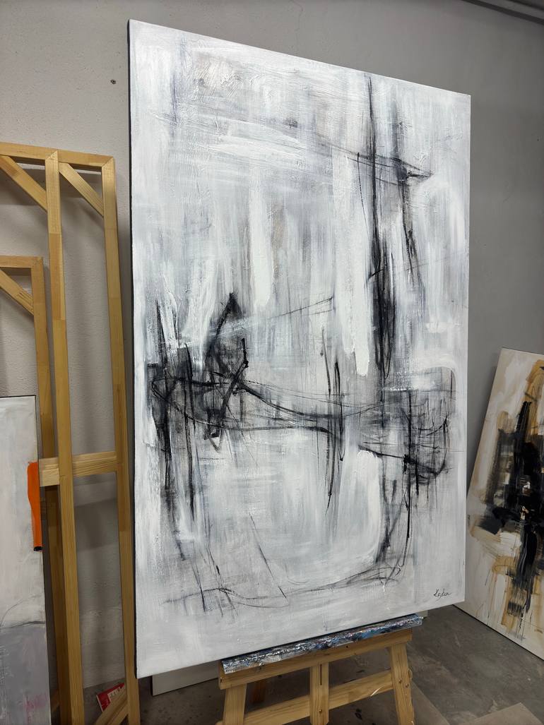 Original Abstract Expressionism Calligraphy Painting by Anastasiia Krykun