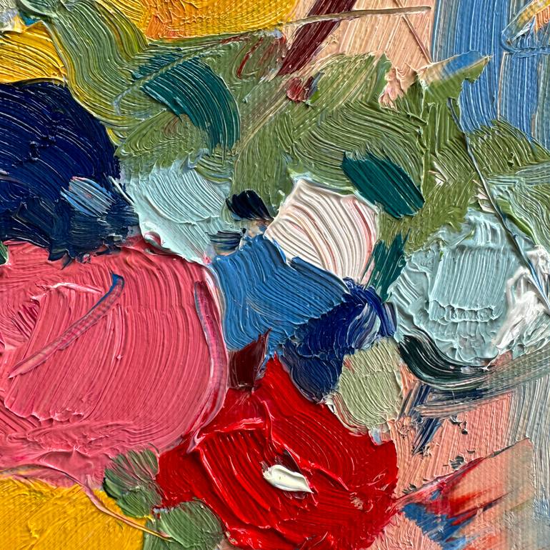 Original Abstract Floral Painting by Irina Anis