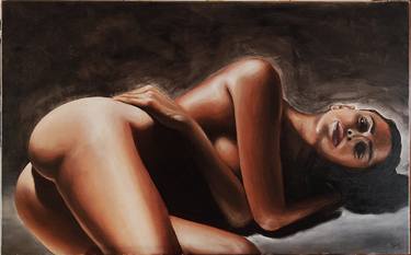 Original Portraiture Nude Painting by Ferus Fer
