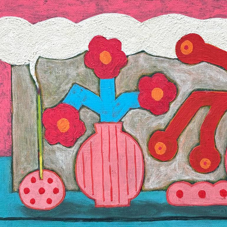 Original Abstract Floral Painting by Donghwi Dongza