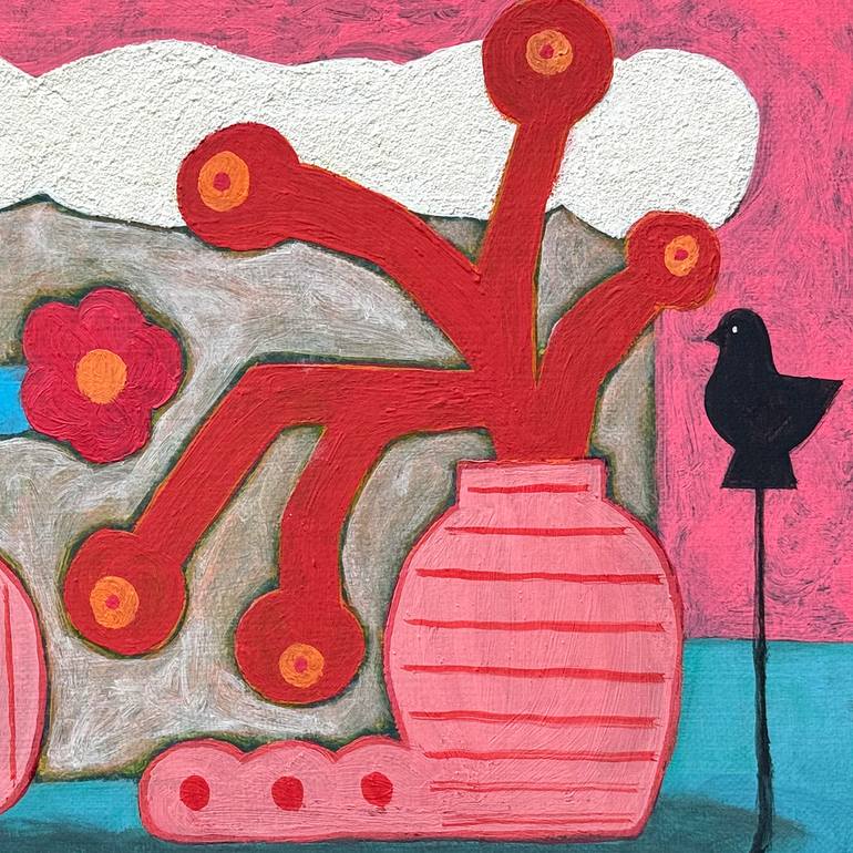 Original Abstract Floral Painting by Donghwi Dongza