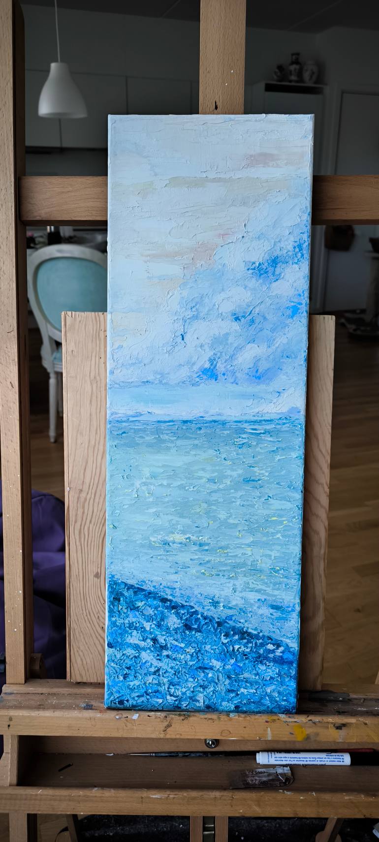 Original Impressionism Beach Painting by Olga Rostovska