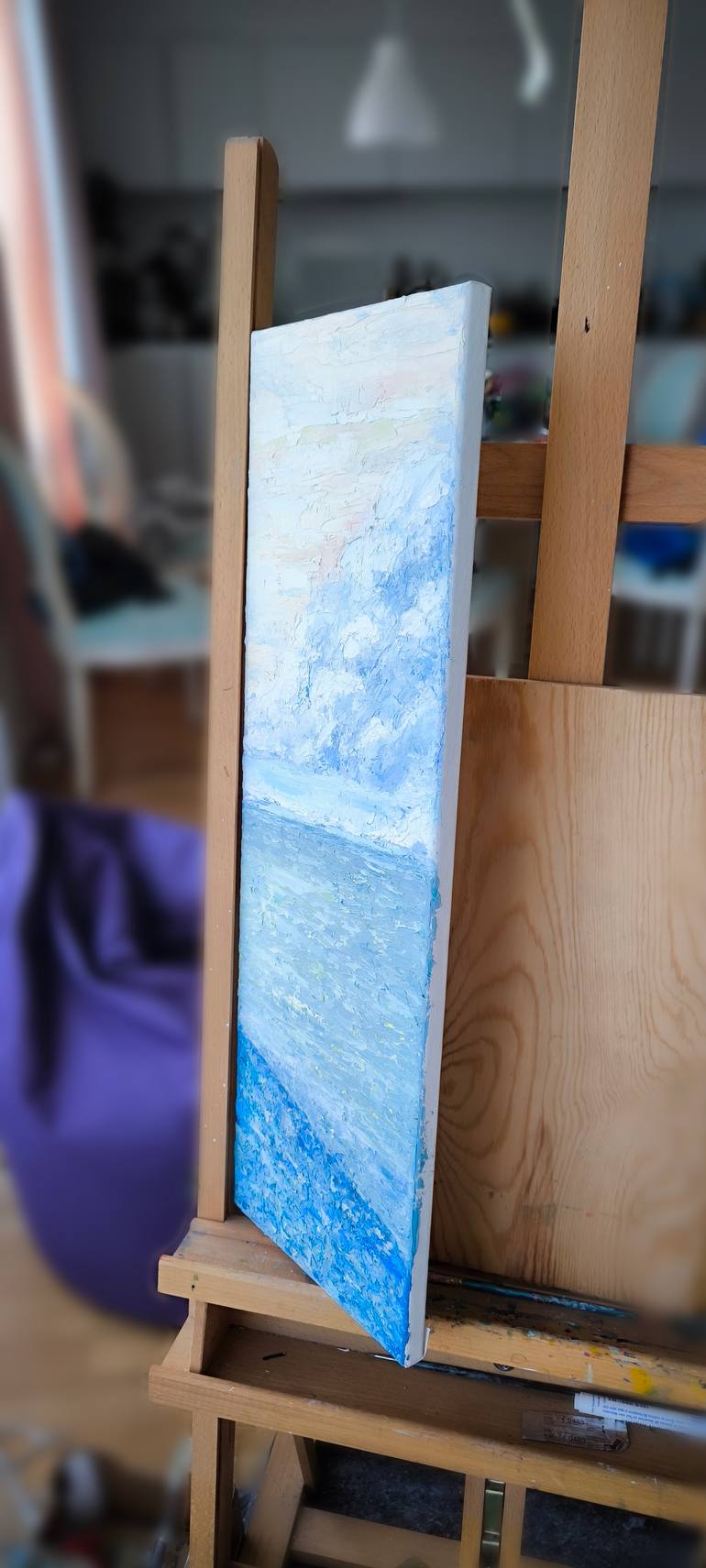 Original Impressionism Beach Painting by Olga Rostovska